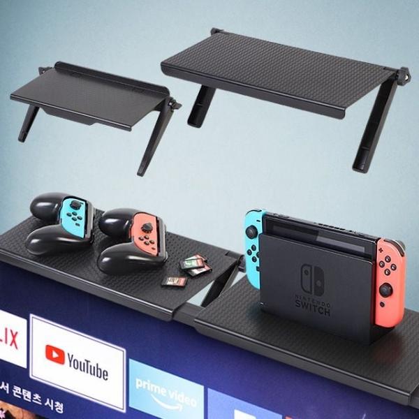 모니터거치대 다용도받침대 상단선반 다이 TV 위 미니