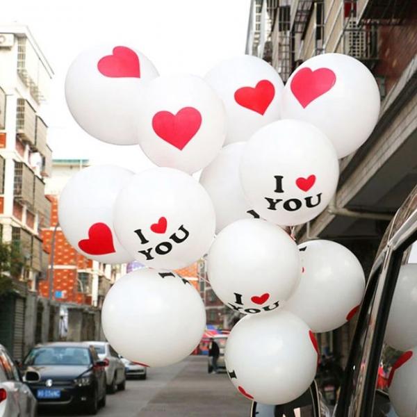 원형 아이러브유 프린팅 풍선 5P DD-09937