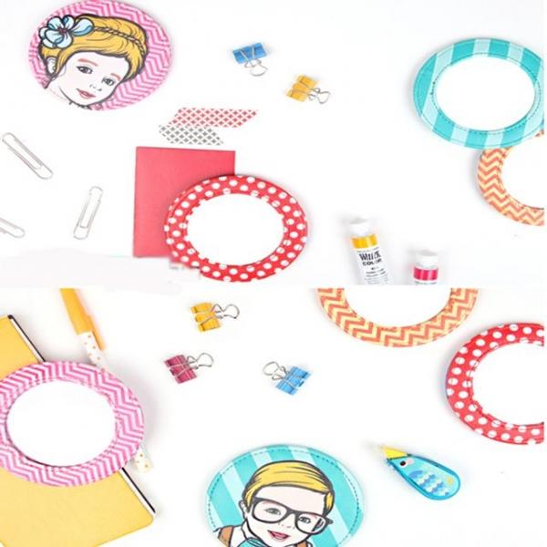 빠띠라인 팝아트 PU미니 손거울 핸드거울 일러스트