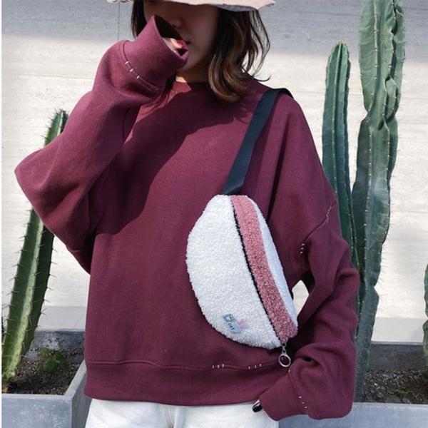 빠띠라인 인조양털 힙쌕및 크로스백