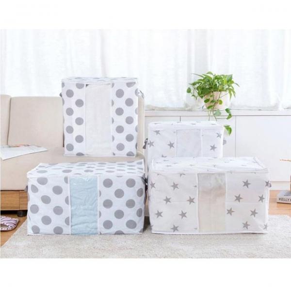 이불 보관백 가로 별모양 손잡이 다용도 옷 정리함