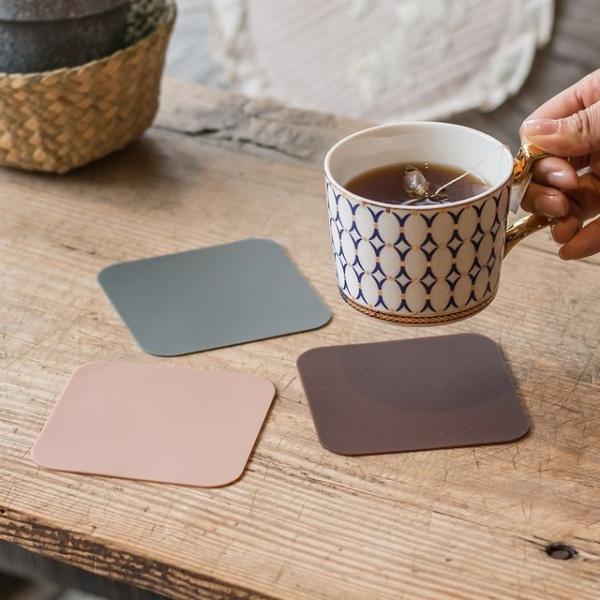 파스텔컬러 실리콘 사각 컵받침 10cm