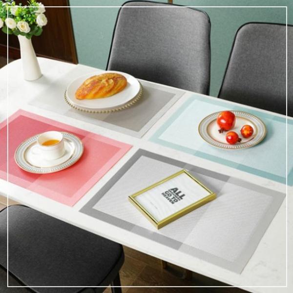 북유럽풍 테이블 플레이팅 데코 매트 파스텔사각