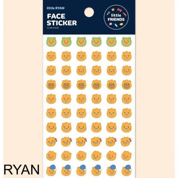 카카오 리틀프렌즈 페이스 투명 스티커 1개 라이언