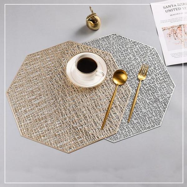 북유럽풍 테이블 플레이팅 데코 매트 팔각그물
