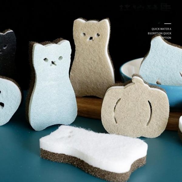 키밍 고양이 스폰지 수세미 설거지 반복사용 주방 4종세트