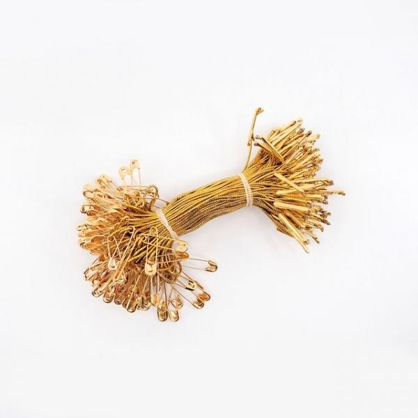 KP 옷핀 실고리(골드핀 골드끈) 약100개 택고리 택끈