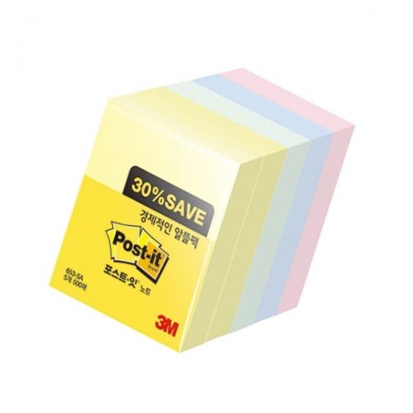 3M 포스트 잇 노트 5A 알뜰팩 51x38mm 1p 접착식 메모