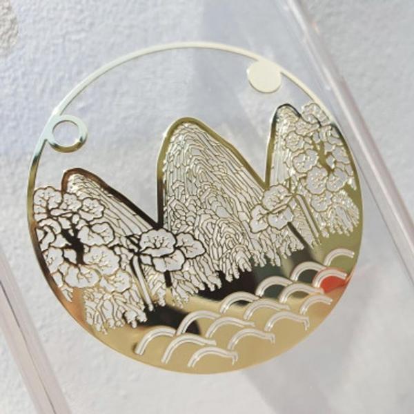 왕에 반하다 골드 일월오봉도 전통 문양 메탈 스티커