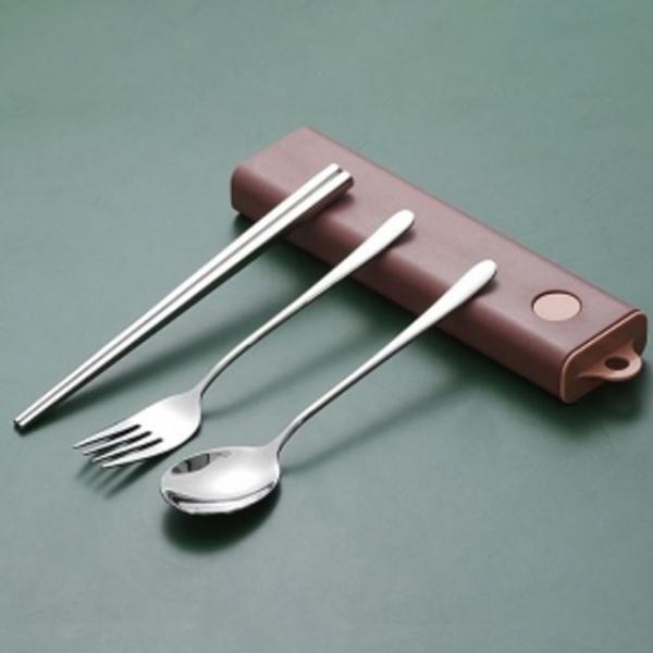 수저 포크 세트 브릭레드스텐 휴대젓가락숟가락세트 휴대포크수저세트