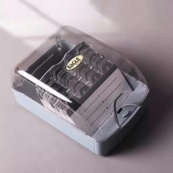 버튼형 인덱스 명함박스 350장 블루그린 명함홀더 명함정리함