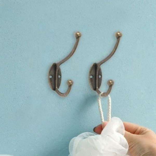 벽걸이 후크 2단 10개세트 브래스 2단벽후크고리 2단벽후크걸이