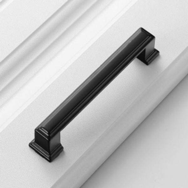 모던시크 블랙 가구손잡이 4세트 96mm 사각몰딩 싱크대손잡이 서랍장손잡이