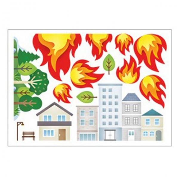 놀이 스티커 집 나무 불꽃 불끄기 FST-003
