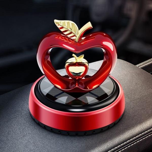 D24 차량용 사과 하트 태양열 회전 방향제