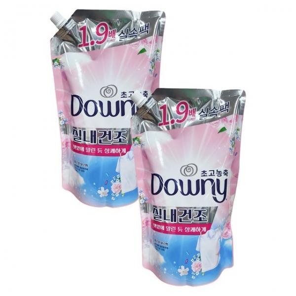 다우니 섬유유연제 실내건조 플로럴 1.35L 리필 2개