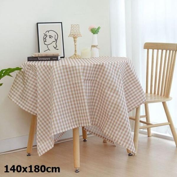식탁보 브라운체크 140x180cm 1개