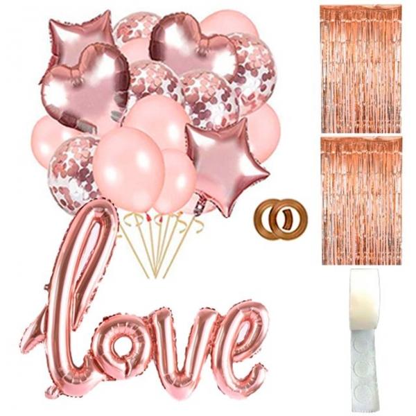 LOVE1개 34개풍선1개 골드커튼2개 리본2개 테이프1개