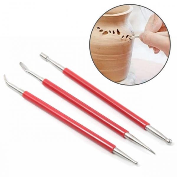 스텐 찰흙 지점토 폴리머 클레이 도구 공예 툴 3종