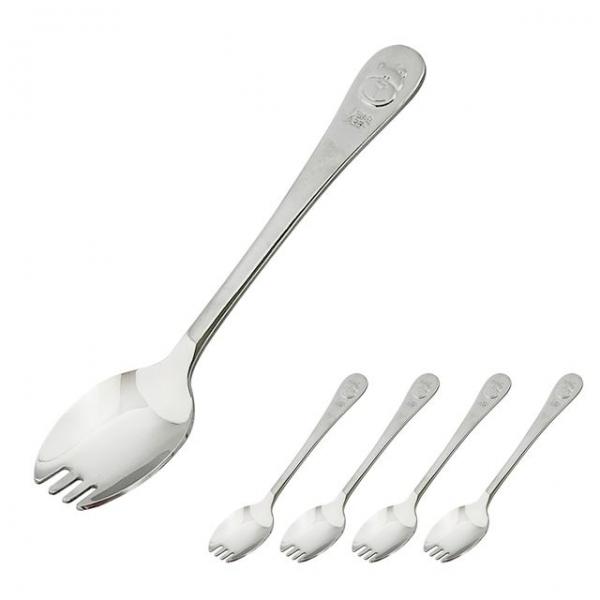 상일(곰돌이)유아용 수저포크겸용1p x(5개) 아동 스텐