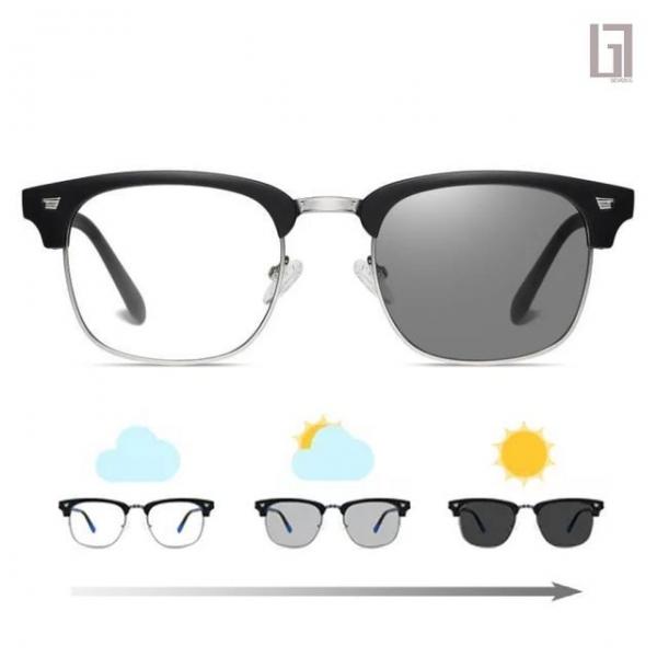 블루라이트차단 변색 하금테 안경 선글라스 남녀공용