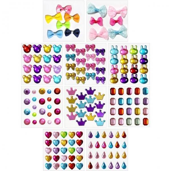 플러스 리본 큐빅 비즈스티커(20개입)