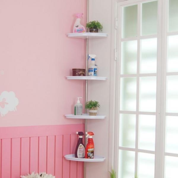 백색코너선반4단