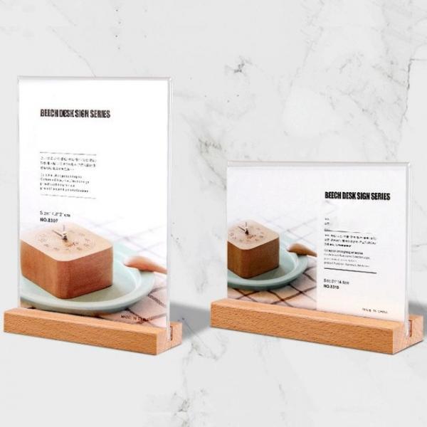 A4 원목 투명 아크릴 메뉴판 가격표 우드 스탠드