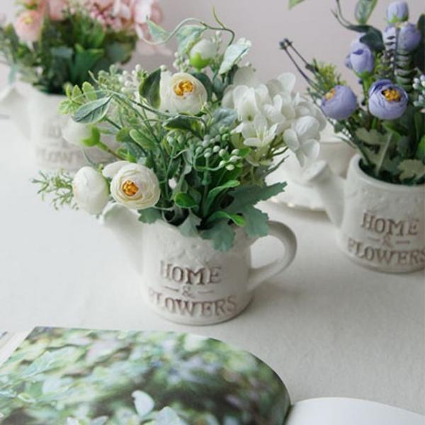 테이블이나 선반에 장식하는 블루밍 로즈 화분 3color