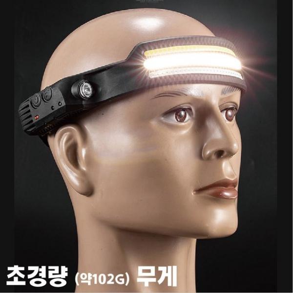 디제이디 LED 충전식 가벼운 센서 안전모 헤드랜턴