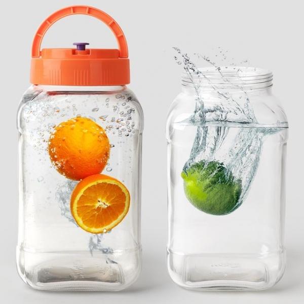 국내생산 사각 밀폐 유리병 매실 담금주병 3.4L