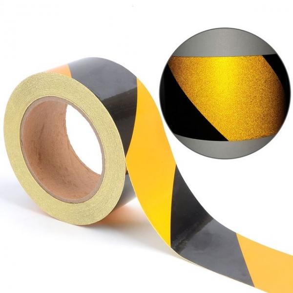 안전표시 야광반사 축광 사선 황흑색 28M 반사테이프