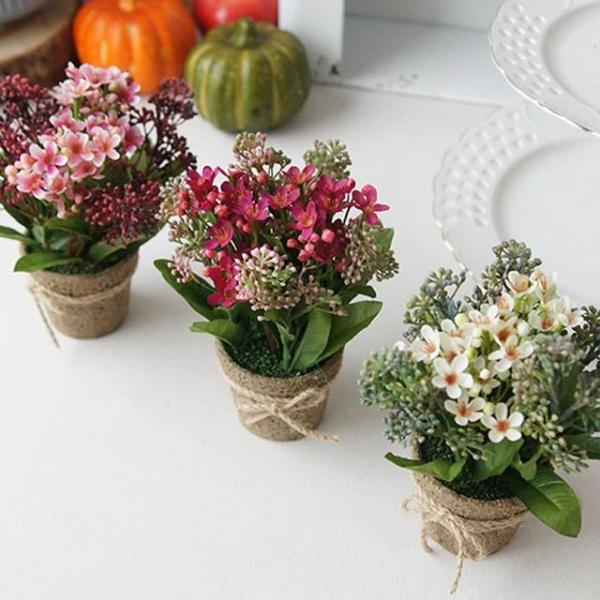 아멜리아 미니 화분 1P 조화 인테리어 소품 인조꽃