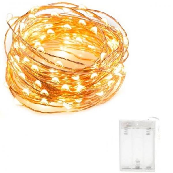 AA건전지용 웜색줄전구10M LED와이어전구 100구줄조명