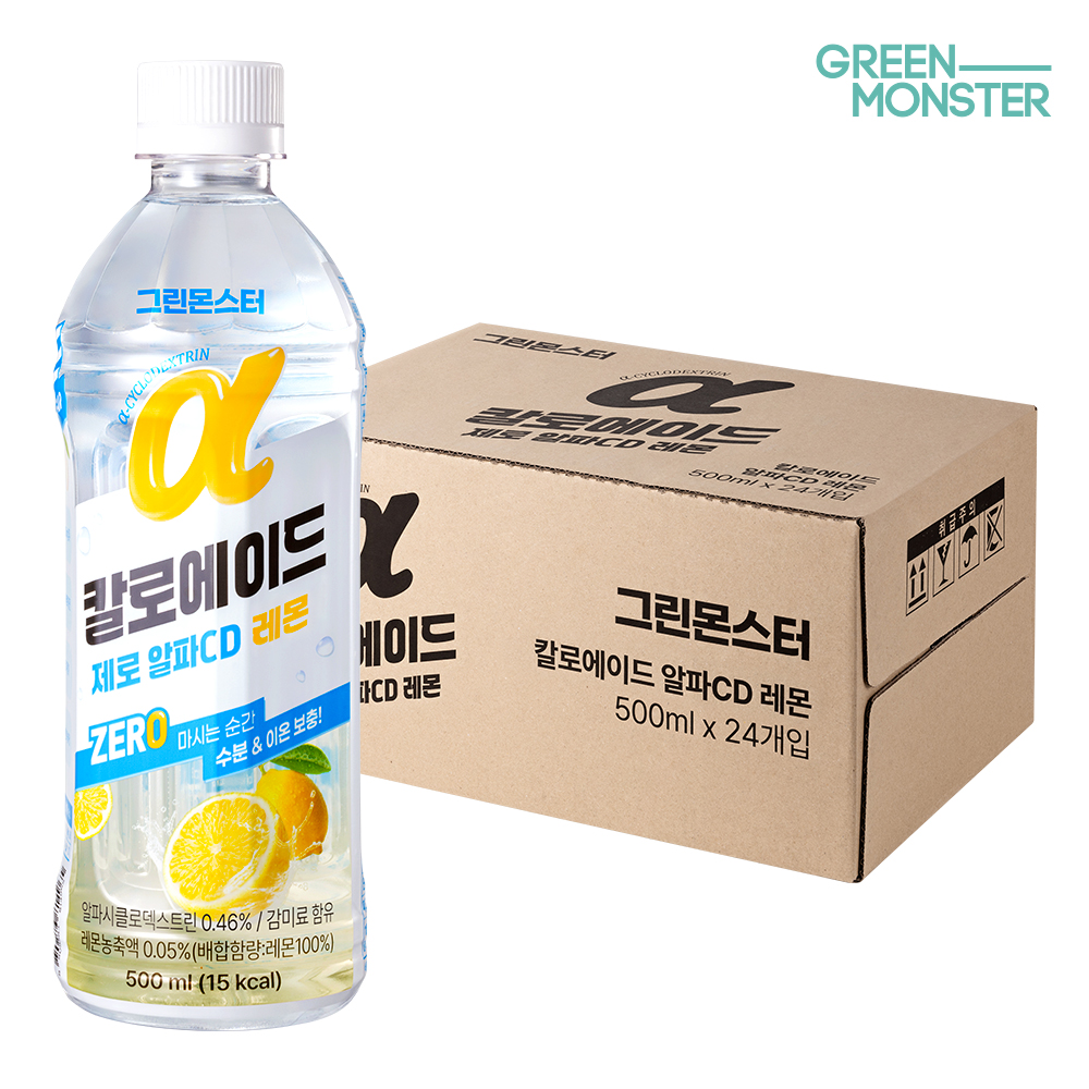 [그린몬스터] 칼로에이드 제로 알파CD 복숭아맛/레몬맛 500ml(24개입)