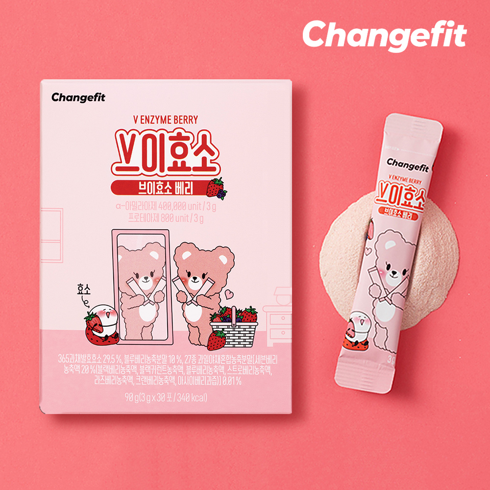 [체인지핏] 365과채 발효 브이효소 베리 90g (3g x 30포)