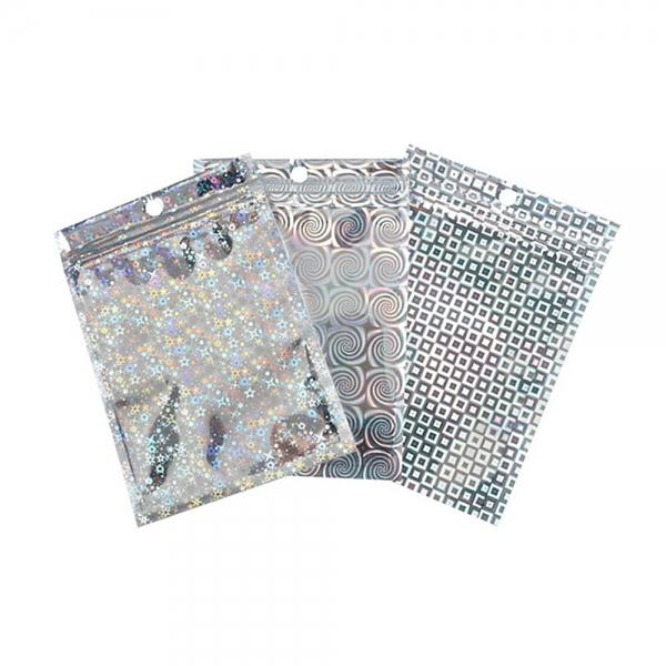 걸이형 디자인 홀로그램 지퍼백 포장봉투 12x18cm