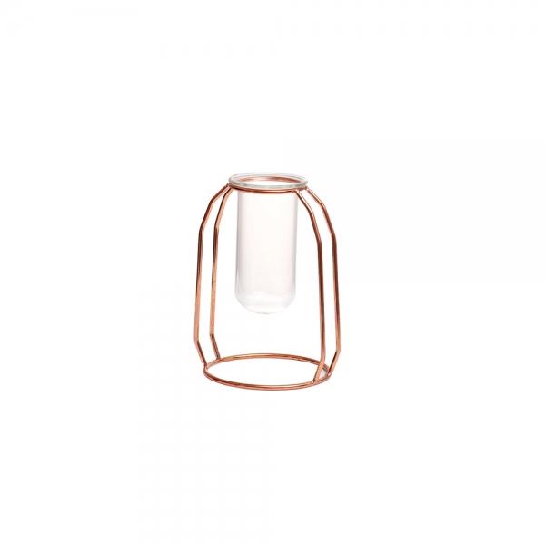 로즈골드 와이어 철제 화병 유리꽃병 소형