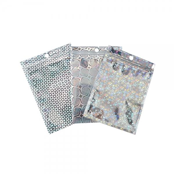 걸이형 디자인 홀로그램 지퍼백 포장봉투 14x20cm