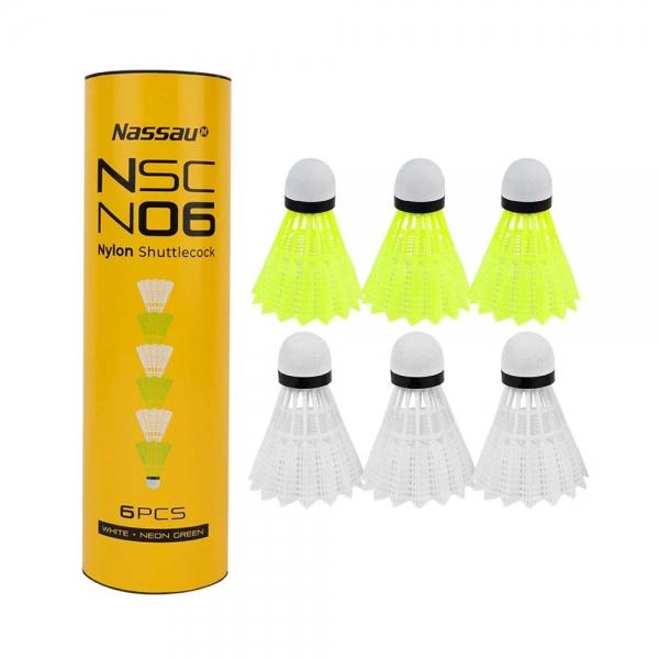 낫소 셔틀콕 나일론 N06 배드민턴공 6개입