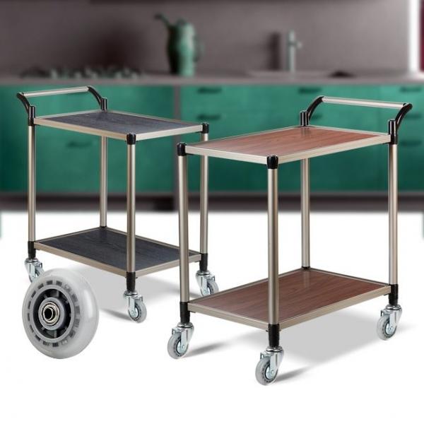 월넛우드 2단 특대 무소음바퀴 이동카 음식점카트