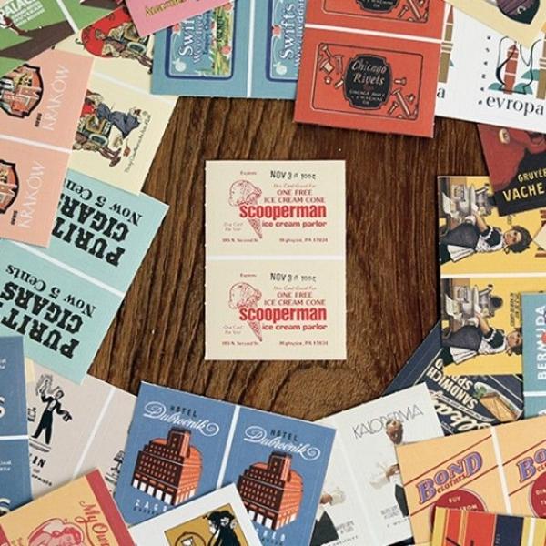 미니 스티커팩 빈티지 2개 데코스티커 우표스티커