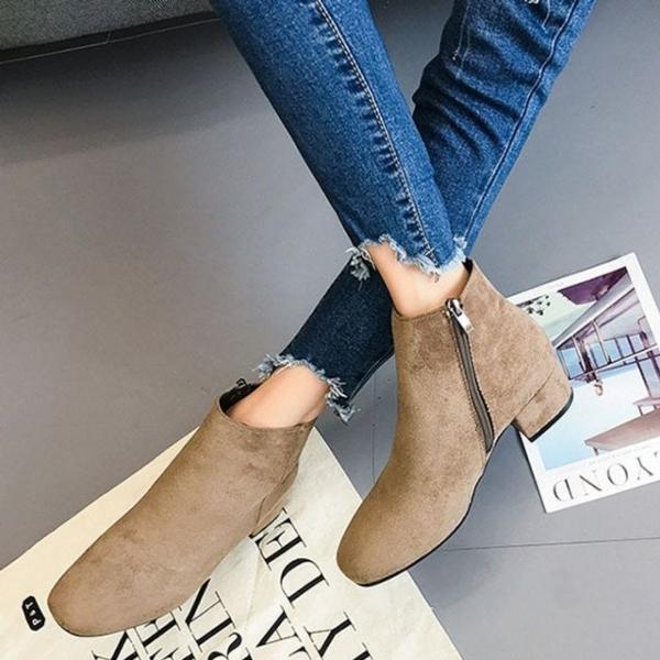 스웨이드 심플한 3컬러 앵클부츠