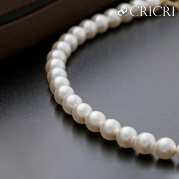 18K  크리스탈 제작 진주목걸이 50cm