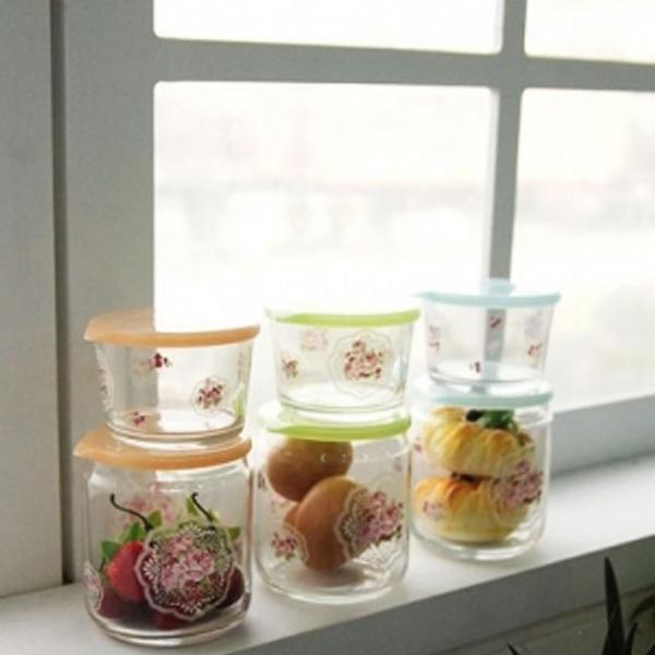 투명해서 찾기쉬운 일본 플라워 밀폐용기 3P세트 소