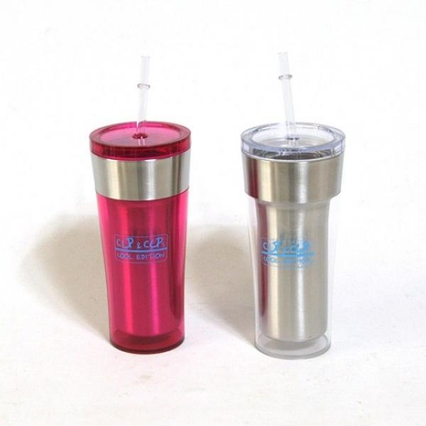 일주빨대컵 쿨컵스텐400 물컵 텀블러 휴대용 보틀 빨대