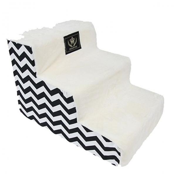 북유럽 라인 애견 3단 계단 아이보리 스텝 강아지 펫