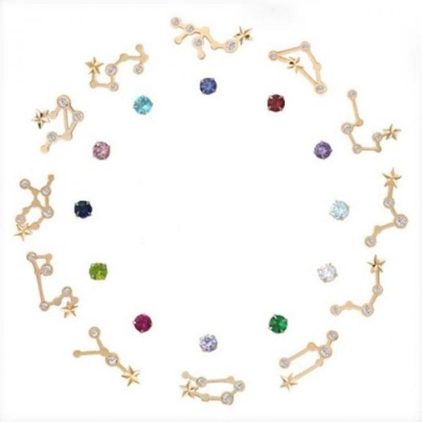 정품 14K 골드 별자리 탄생석 큐빅 귀걸이 12종 택1
