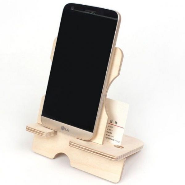자작나무 스마트폰 거치대 탁상용 조립식 나무거치대