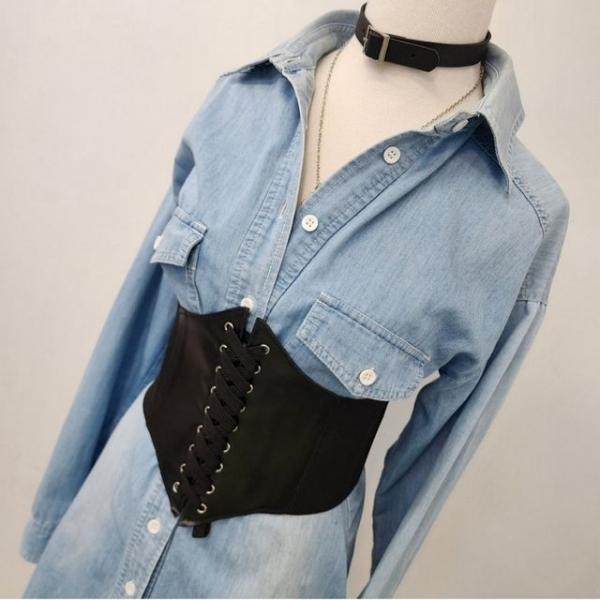 코르셋형 스판 벨트 슬림핏